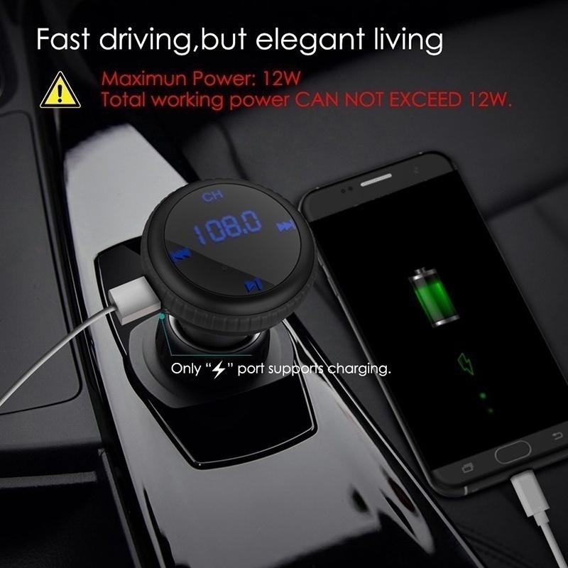 Car Locator,In Car Bluetooth FM Transmitter Handsfree Call Dual USB Charger Radio Adapter