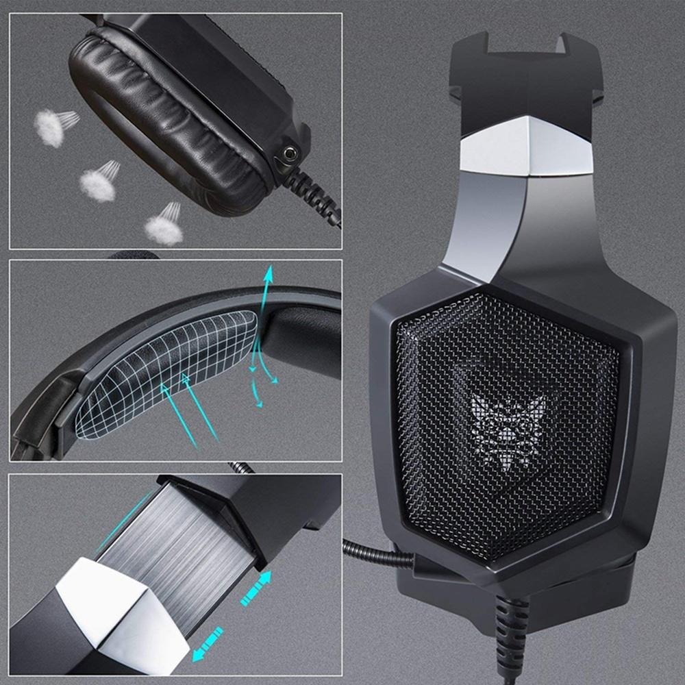 Pro Gaming Headset - Updated K8 Headset Gaming for PS4 New Xbox One, Stereo Over-ear Headphones & Noise-canceling Microphone with Mic for PC Computer Mac Laptop Nintendo Switch Games