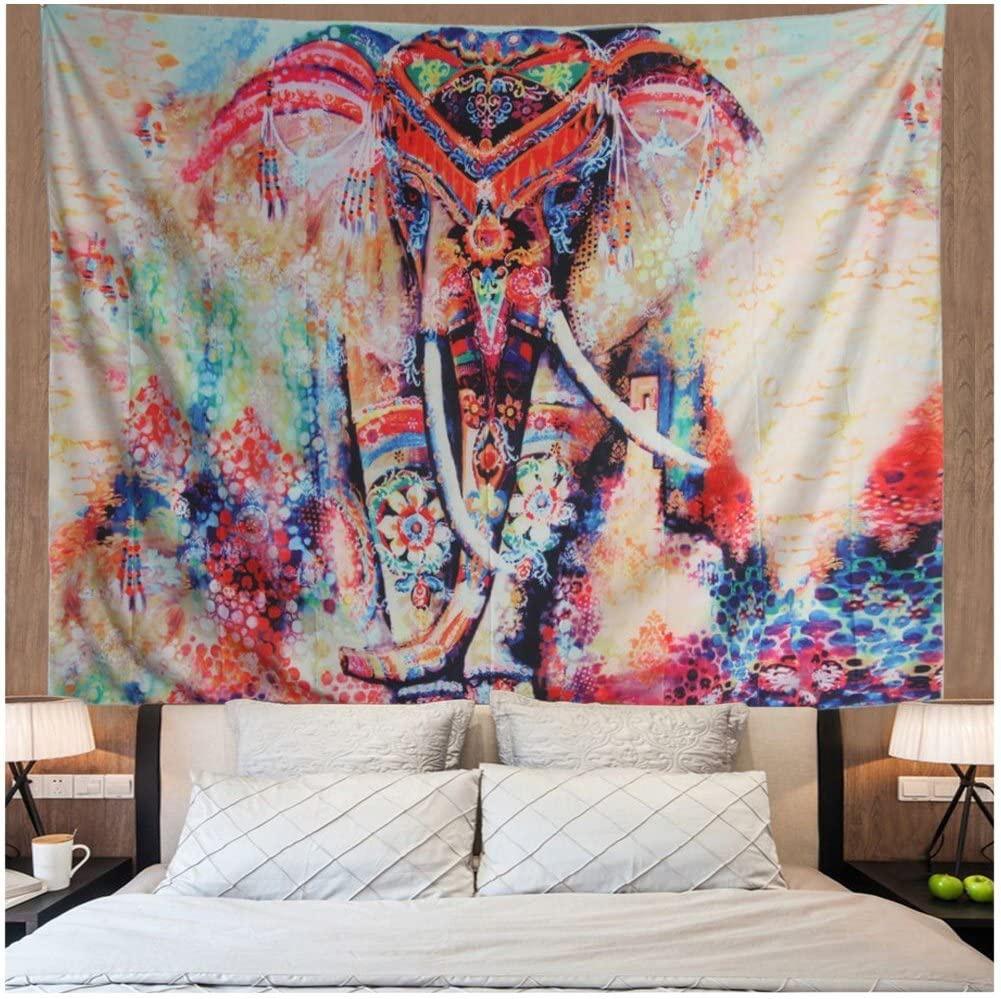 Hippie Elephant Bohemian Mandala Tapestry Wall Hanging Printed Home Decoration