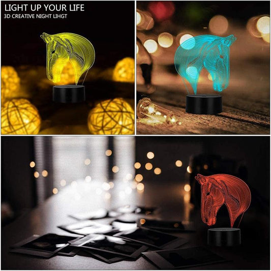 2020 Exquisite Creative 3D Lamp Acrylic Optical Illusion Visual Led Night Light 7 Colors for Home Decor