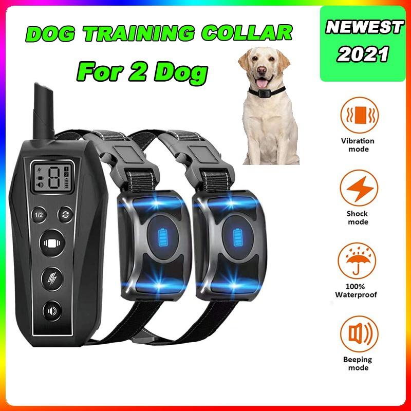 New Dog Training Collars, Dog Shock Collar, 2000 ft Remote Control with 3 Correction Training Modes, Shock, Vibration, Beep, Rechargeable Waterproof E-Collar for Dogs Small, Medium, Large