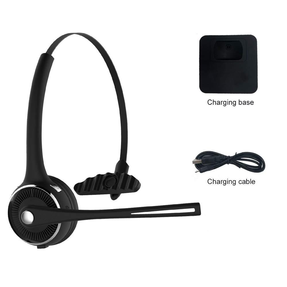 Truck Driver Bluetooth Headset Office Wireless headphones Mic Noise Canceling Headset with Microphone for Call Center,Cell Phone Laptop