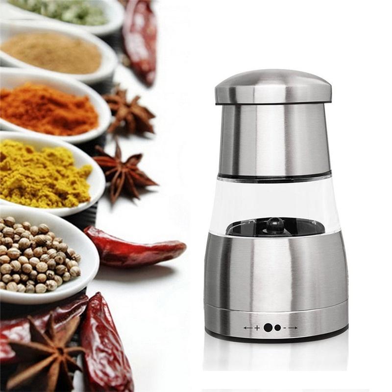 Pepper Grinder, Accevo Stainless Steel Salt Pepper Mill, Spice Grinder, Salt Grinder, Salt Mill with Adjustable Fineness Setting (1 Pack)