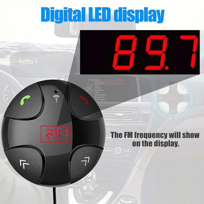 FM Digital Wireless Handsfree Bluetooth 3.0 Car Kit Adapter Charger MP3 Player FM Radio Transmitter In-car Bluetooth Music Receiver for Smartphone Tablet