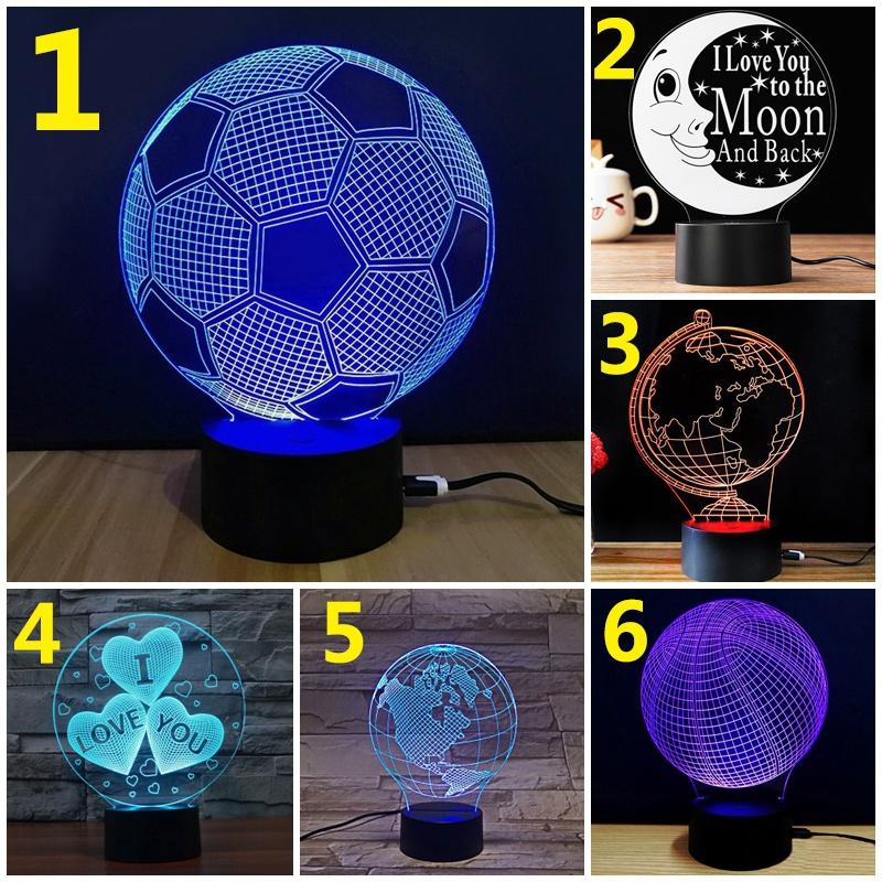 New 3D Lamp LED Table Touch Remote Night Light Man Boys Birthday Decor Gifts