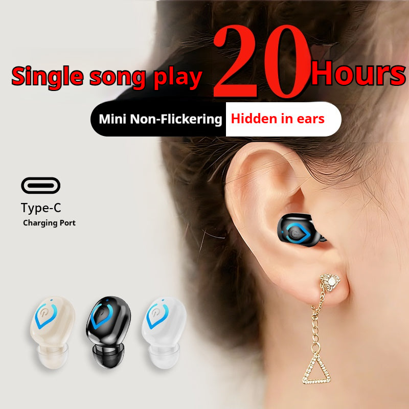 V08 Single Ear Bluetooth-compatible 6.1 Earbud 20H Wireless Mini Sports Business In-ear Headphone