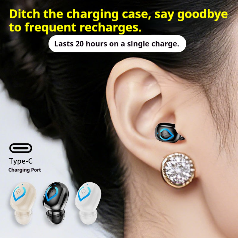 V08 Single Ear Bluetooth-compatible 6.1 Earbud 20H Wireless Mini Sports Business In-ear Headphone