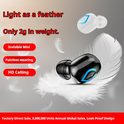 V08 Single Ear Bluetooth-compatible 6.1 Earbud 20H Wireless Mini Sports Business In-ear Headphone