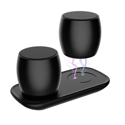 TWS Bluetooth Speakers, Portable True Wireless Speaker with Built-in-Mic, Thunder Beats Stereo Speakers Set with HD Sound Long Lasting for iPhone iPad Android Smartphone