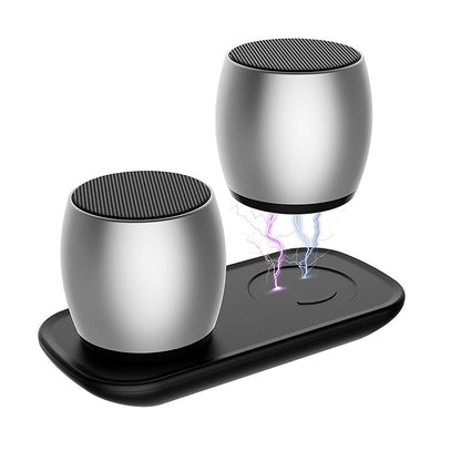 TWS Bluetooth Speakers, Portable True Wireless Speaker with Built-in-Mic, Thunder Beats Stereo Speakers Set with HD Sound Long Lasting for iPhone iPad Android Smartphone