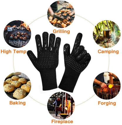 Barbecue Kitchen Gloves BBQ Oven Mitts Baking Glove Extreme Heat Resistant Multi-Purpose Grilling Cooking Gloves