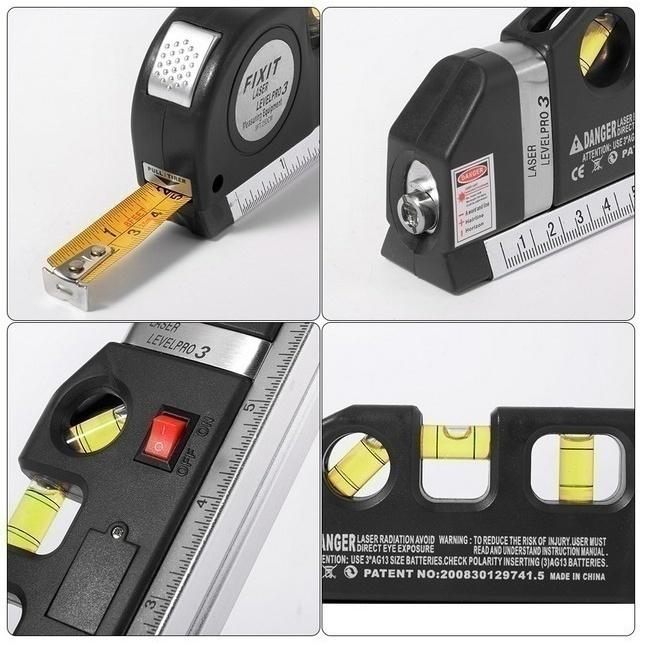 Multipurpose Laser Level Laser Line Measure Tape Ruler Adjusted Standard and Metric Rulers