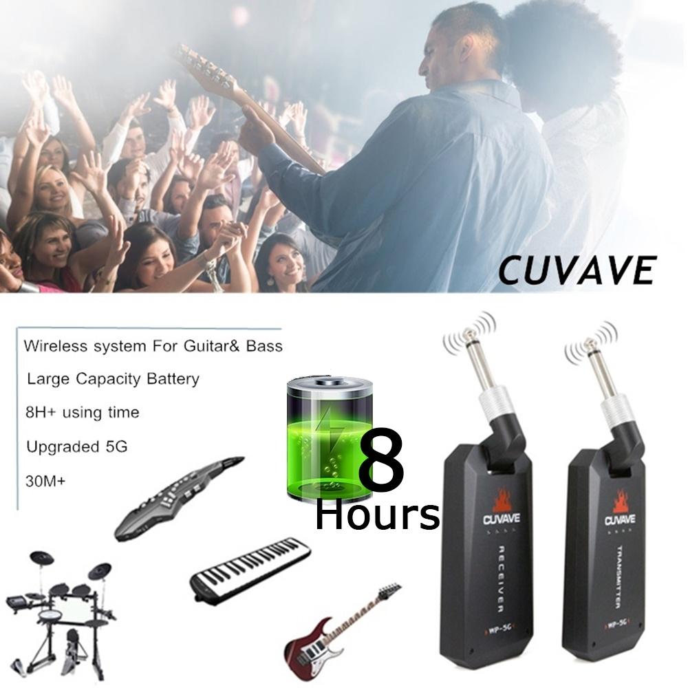 Wireless Guitar System, Transmitter &amp; Receiver Wireless Built-in Rechargeable Lithium Battery 30M Transmission Range for Electric Guitar Bass (3 Styles Optional)
