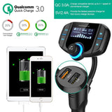 New Version Bluetooth FM Transmitter for Car Wireless Aux Adaptor Receiver Hands Free Car Kit 2.4A Fast Charger with 1.7Inch Larger Display SD Reader, AUX In/Out for All 12-24V Cars [&lt;lun&gt;]