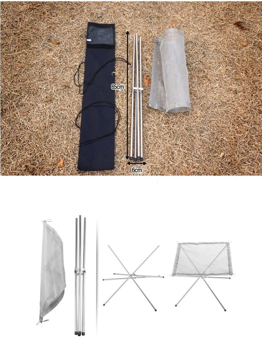 New Folding Camp Stove Fire Frame Stand Wood Burning Grill Stainless Steel Rack Heater Camping Tool [<lun>]