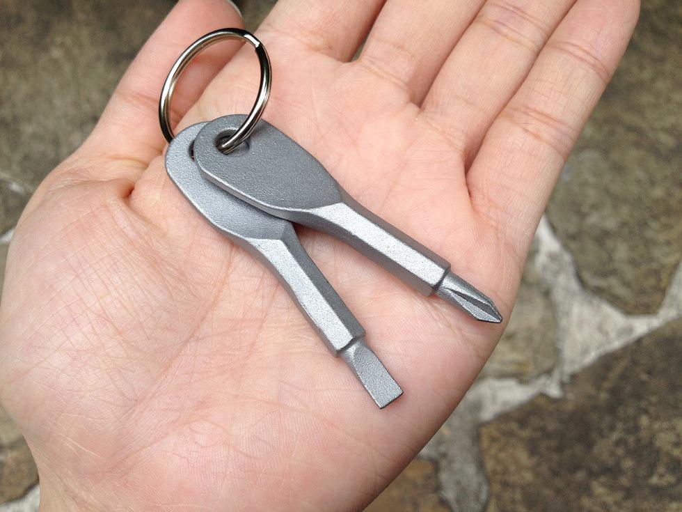 Hot Sale 2 Keys Stainless Keychain Pocket Tool Screwdriver Set EDC Outdoor Multifunction Fashion [<lun>]