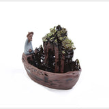 Backflow Incense Burner, Chinese traditional  Handmade Beautiful Scene Ceramic Home Decor  handmade gifts +  20 Backflow incense cones [&lt;lun&gt;]