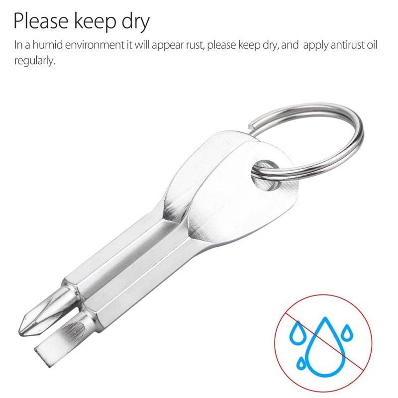 Hot Sale 2 Keys Stainless Keychain Pocket Tool Screwdriver Set EDC Outdoor Multifunction Fashion [<lun>]