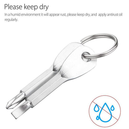 Hot Sale 2 Keys Stainless Keychain Pocket Tool Screwdriver Set EDC Outdoor Multifunction Fashion [<lun>]
