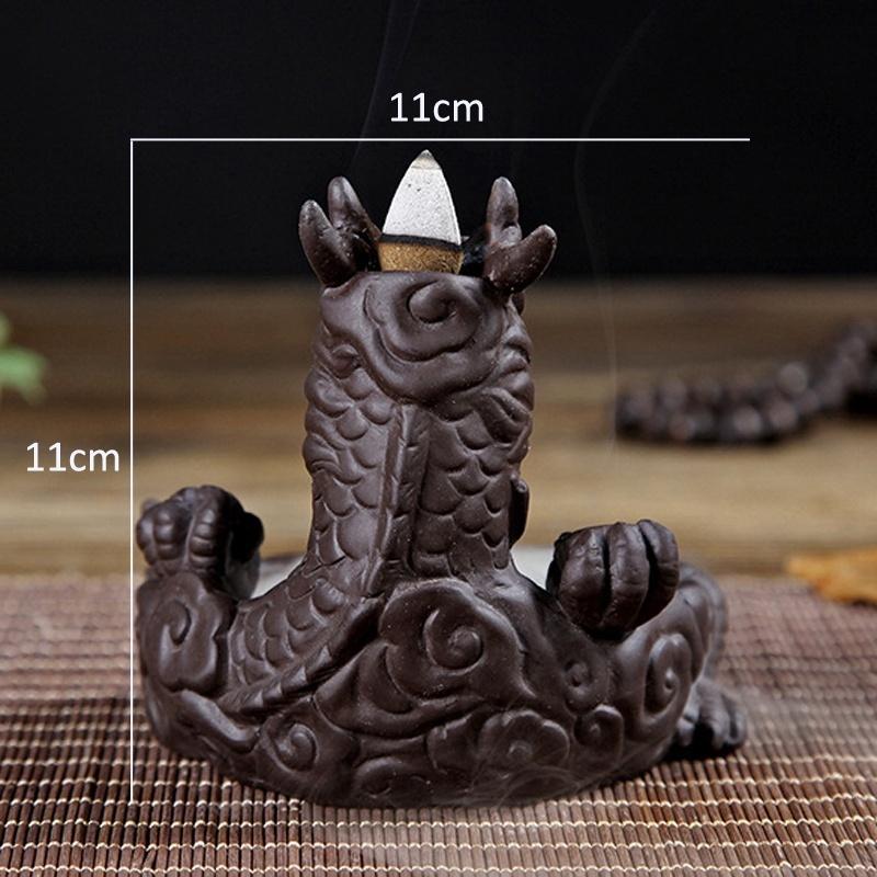 Cute little Ceramic dragon  Backflow Incense , Chinese traditional  Handmade Ceramic Home Decor  handmade gifts Can help sleep