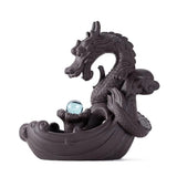 Incense Holder Dragon Backflow Incense , Chinese traditional  Handmade Ceramic Home Decor  handmade gifts Can help sleep