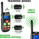Dog Training Collar with Remote 800ft [Reflective Strap] Waterproof Rechargeable Beep/Vibration/Electric Shock Modes for Small Medium Large Dogs