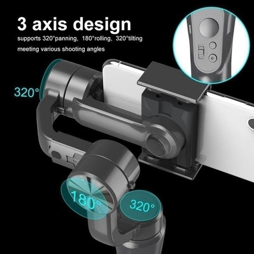 H4 Handheld Gimbal Stabilizer, 3-Axis Motorized Stabilizer with Sport Inception Mode Face Object Tracking, Universal 360 Degree Handheld Anti-shaking Outdoor Live Broadcast Phone Gimbal Stabilizer Stabilizer for Vlog Youtuber Live Video Record