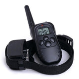 Professional LCD Electric 300M 100LV Levels Waterproof Shock Vibra Pet Training Collar Electric Pet Dog Training Remote Control Collar (Color: Black)