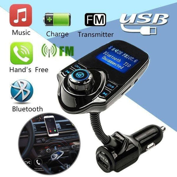 Bluetooth FM Transmitter Car Mp3 Player with Car Charger 3.1A LED Mini 2 USB Car Charger for Smartphone Pad