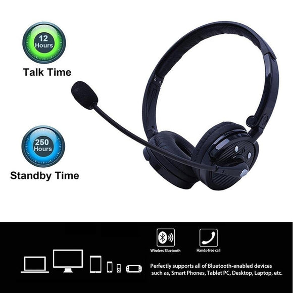 2021 Bluetooth Headphones with Mic,Wireless Bluetooth Headset Noise Cancelling Headphones with Boom Microphone On Ear Phone Headset for Office Phone Call Center Customer Service PC Cell Phones
