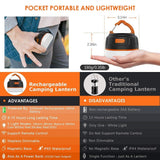 LED Camping Lantern, Portable USB Rechargeable Camping Tent Light/Power Bank 5200mAh 2 in 1 Design, IP65, Magnet Base, 5 Light Modes - Survival Kit for Emergency, Hurricane, Power Outage（1-2 pack）