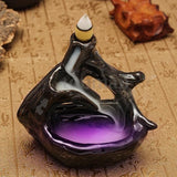 Retro Handmade Ceramic Backflow Incense Burner Home Decor Incense Holder Buddhist Crafts