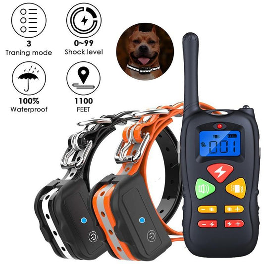 2021 Dog Training Collar, 2 Dog Shock Collar Remote Waterproof Rechargeable Dog Collar 3 Training Modes Harmless Shock Vibration Beep Medium Large Dogs, 800 FT Range [Reflective Strap] [<lun>]