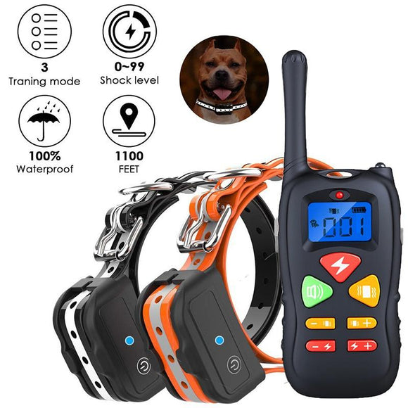 2021 Dog Training Collar, 2 Dog Shock Collar Remote Waterproof Rechargeable Dog Collar 3 Training Modes Harmless Shock Vibration Beep Medium Large Dogs, 800 FT Range [Reflective Strap] [<lun>]