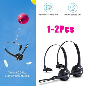 New Pro Trucker Bluetooth Headset/Cell Phone Headset with Microphone, Office Wireless Headset, Over the Head Earpiece, On Ear Car Bluetooth Headphones for Cell Phone, Skype, Truck Driver, Call Center