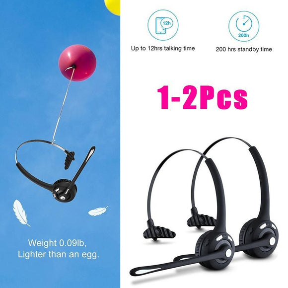 New Pro Trucker Bluetooth Headset/Cell Phone Headset with Microphone, Office Wireless Headset, Over the Head Earpiece, On Ear Car Bluetooth Headphones for Cell Phone, Skype, Truck Driver, Call Center