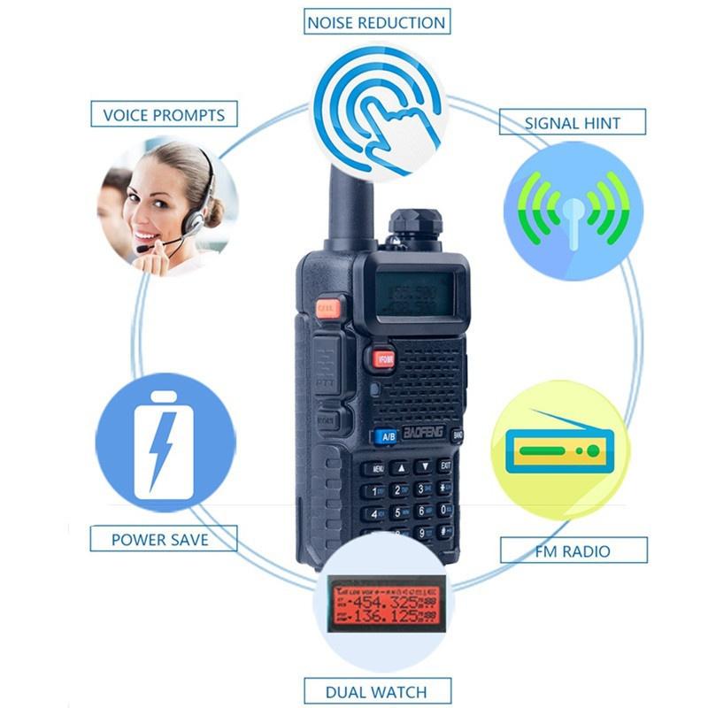BAOFENG UV-5R Dual Band UHF/VHF Two Way Ham FM Radio+Speaker Mic Walkie Talkie [<lun>]