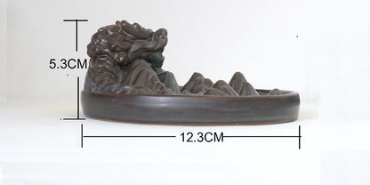 Ceramic Sculpture  Backflow Waterfall Smoke Incense Burner Censer Holder [<lun>]