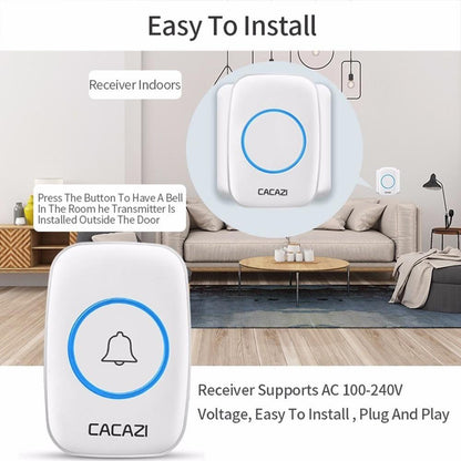 2021 New Waterproof Intelligent Wireless Doorbell 300M Remote Smart Door Bell Chime (include EU UK US Plug)