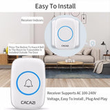 2021 New Waterproof Intelligent Wireless Doorbell 300M Remote Smart Door Bell Chime (include EU UK US Plug)