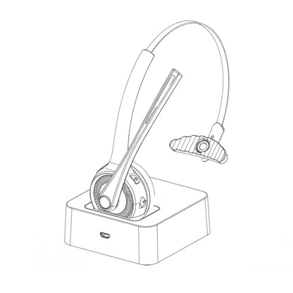 2021 Pro Trucker Bluetooth Headset/Office Wireless Headset, Bluetooth Earpiece Noise Cancelling Headphones with Microphone,Charging Dock,Mute Function for Car Call Center iPhone Android Cell Phones [<lun>]
