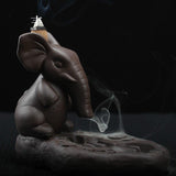 Characteristic Chinese style Handmade Ceramic Backflow Incense Holder Waterfall Incense Burner, Aromatherapy Ornament Home Decor Meditation Yoga +  20 Backflow Incense Cones [&lt;lun&gt;]