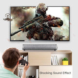 16inch Bluetooth Sound Bar Wired and Wireless Home Theater TV Triangle Speaker Bar with Remote Control,TF Card- Surround SoundBar for TV/PC/Phones/Tablets, 2 X 5W Compact Sound Bar 2.0 Channel