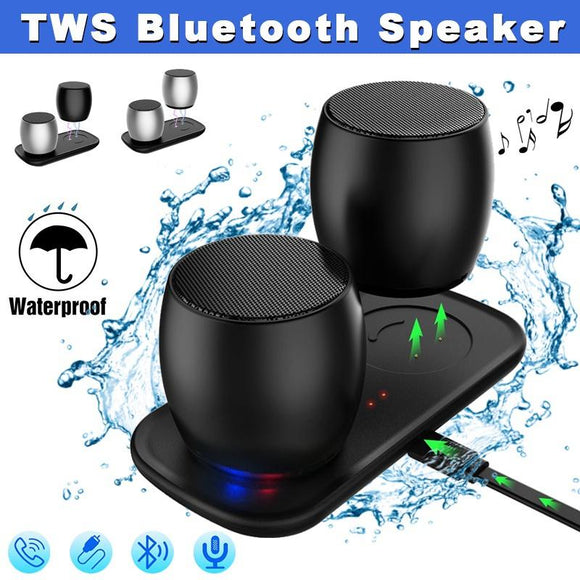 New Bluetooth Speakers, Portable True Wireless Speaker with Built-in-Mic, Thunder Stereo Speakers Set with HD Sound Long Lasting for iPhone iPad Android Smartphone and More