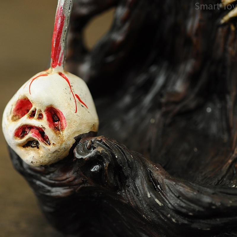 Halloween Skull and Black Dragon Backflow Incense Burners,Ceramic Home Decor  Handmade Gifts [<lun>]