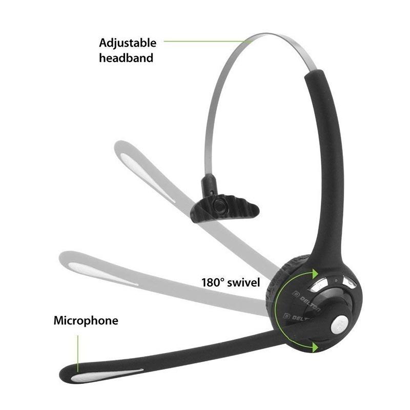 Upgraded Professional Bluetooth Headset M6 Wireless Headphone Black Headband UP To 12 Hours Hands Free For Drivers (Color: Black)