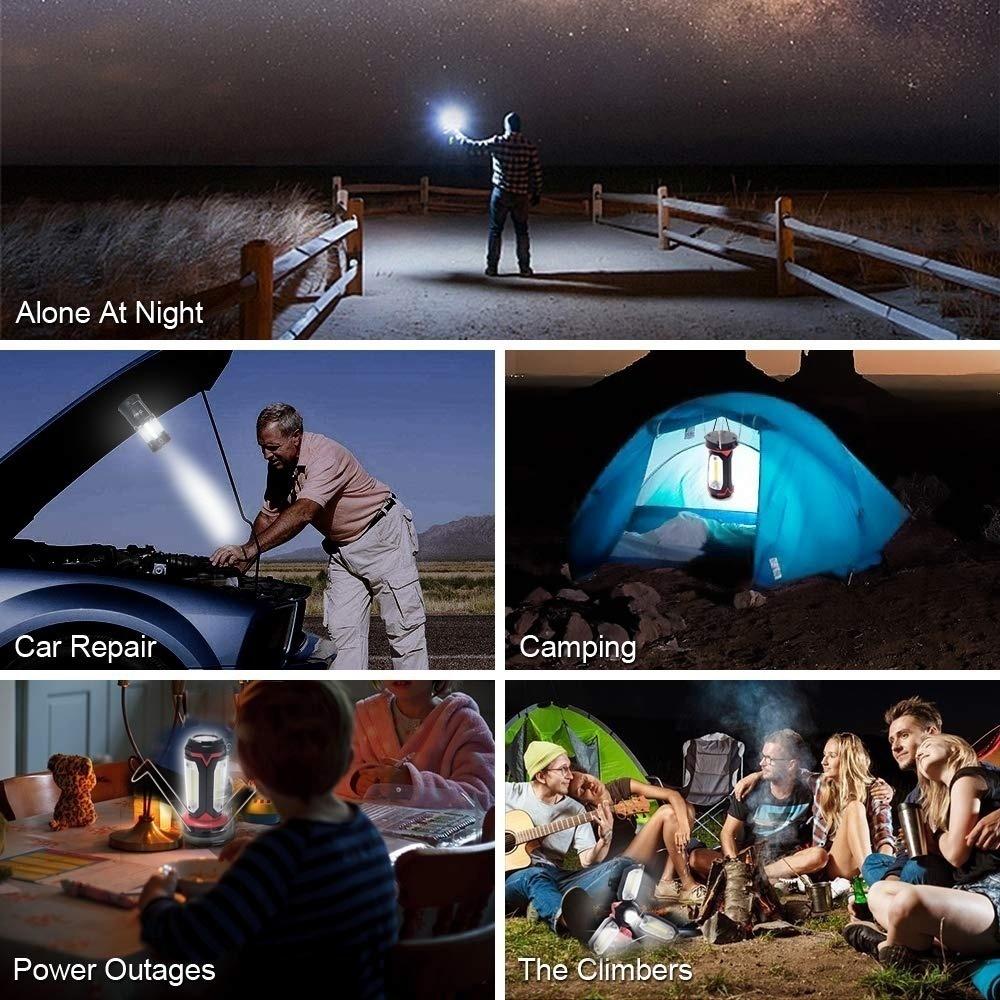 Rechargeable LED Camping Lantern, Portable Tent LED Lights Flashlights by USB Charging for Phone Charging,Emergency,Hurricane,Fishing and More（1-4 pack）