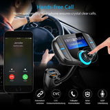 New Version Bluetooth FM Transmitter for Car Wireless Aux Adaptor Receiver Hands Free Car Kit 2.4A Fast Charger with 1.7Inch Larger Display SD Reader, AUX In/Out for All 12-24V Cars [&lt;lun&gt;]