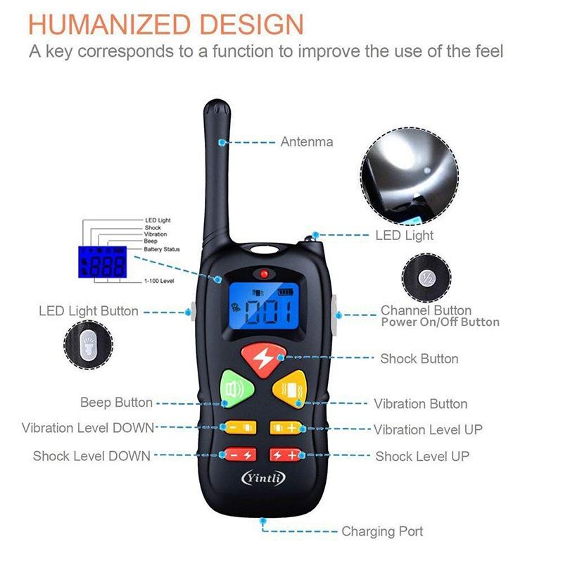 2021 Dog Training Collar, 2 Dog Shock Collar Remote Waterproof Rechargeable Dog Collar 3 Training Modes Harmless Shock Vibration Beep Medium Large Dogs, 800 FT Range [Reflective Strap] [<lun>]