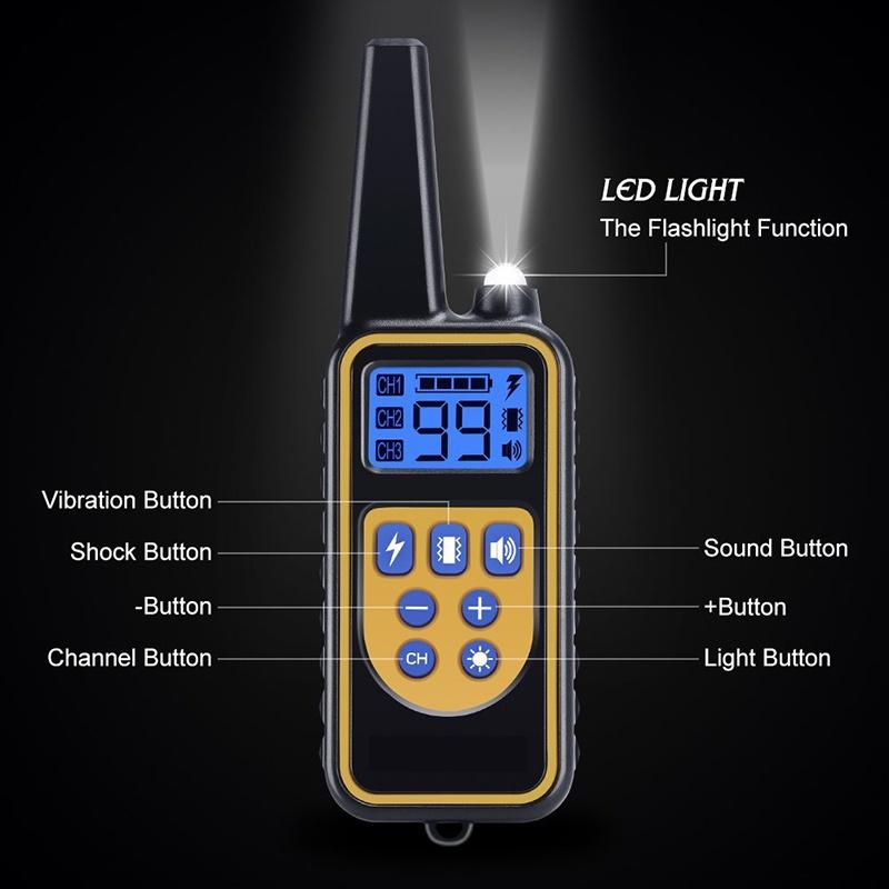 Dog Training Collar with Remote Control 1000 feet - Rechargeable and Upgraded IP67 Waterproof Electric Collar for Large Medium Small Dogs